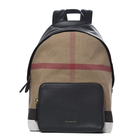 BURBERRY PVC Check Abbeydale Simple Backpack Black .